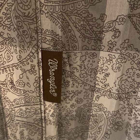 Wrangler retro premium white gray paisley pockets buttons 100% cotton brand new - Picture 4 of 6